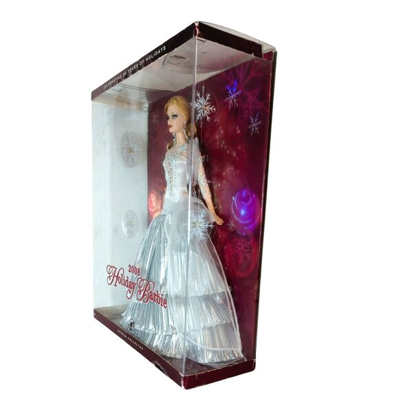 Holiday Barbie Collector Doll 20th Anniversary Snowflake Silver Gown 2008 - Picture 3 of 7